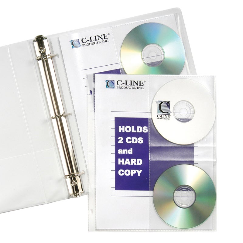 C-Line CD/Document Ring Binder Pages, 8.5 x 11 Inches, 10 per Pack (61747) - Image 2